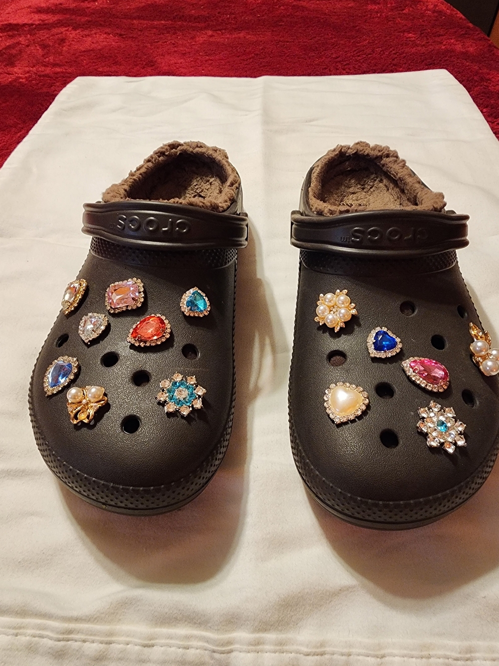 Crocs chocolate brown M9/W11 with Decorative Gems